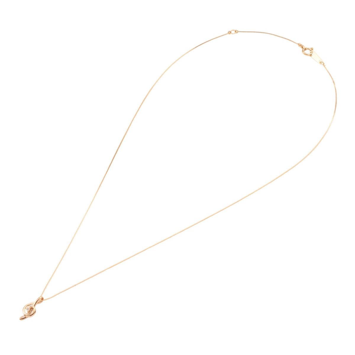 K10 PG ダイヤモンド ト音記号 音符 ネックレス