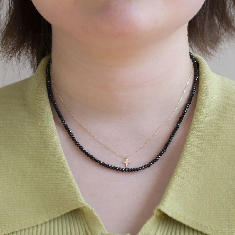 ブラックスピネル ネックレス  2mm玉