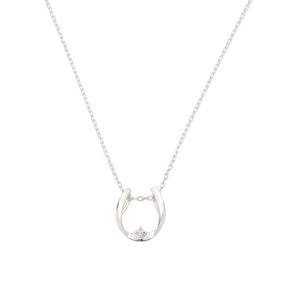 K10 PG WG YG 馬蹄 ホースシュー ダイヤモンド ネックレス