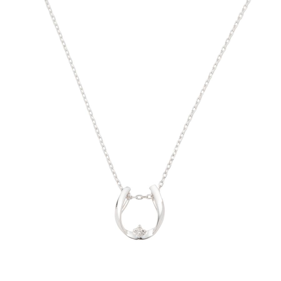 K10 PG WG YG 馬蹄 ホースシュー ダイヤモンド ネックレス