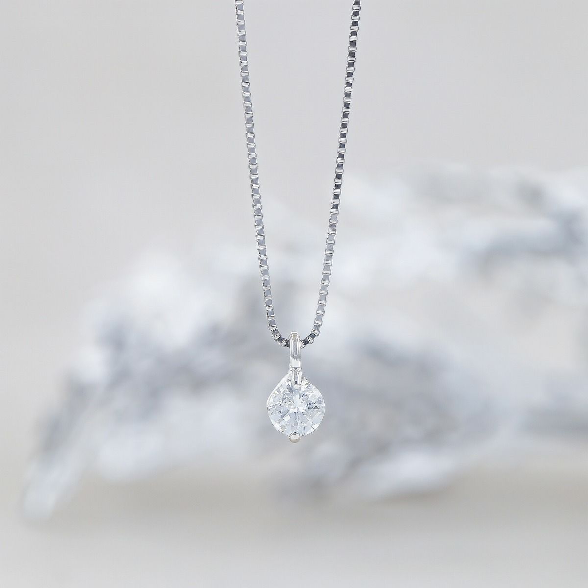 鑑定書付 プラチナ 0.2ct ダイヤモンド ネックレス PT900 PT850