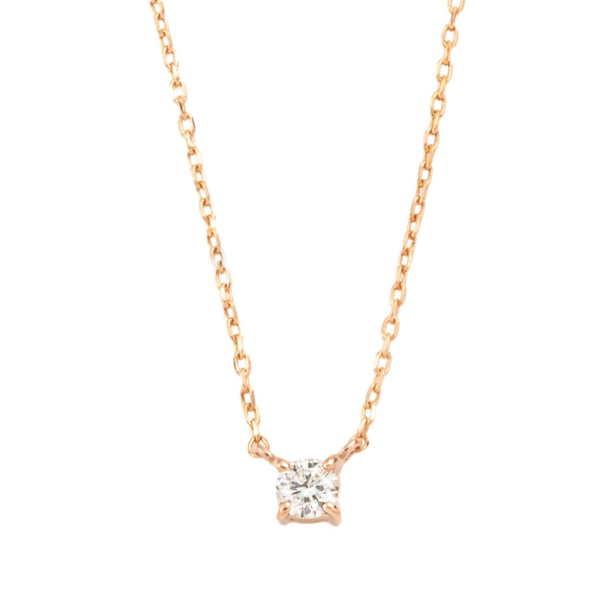 K10 PG YG WG 一粒 ダイヤモンド ネックレス