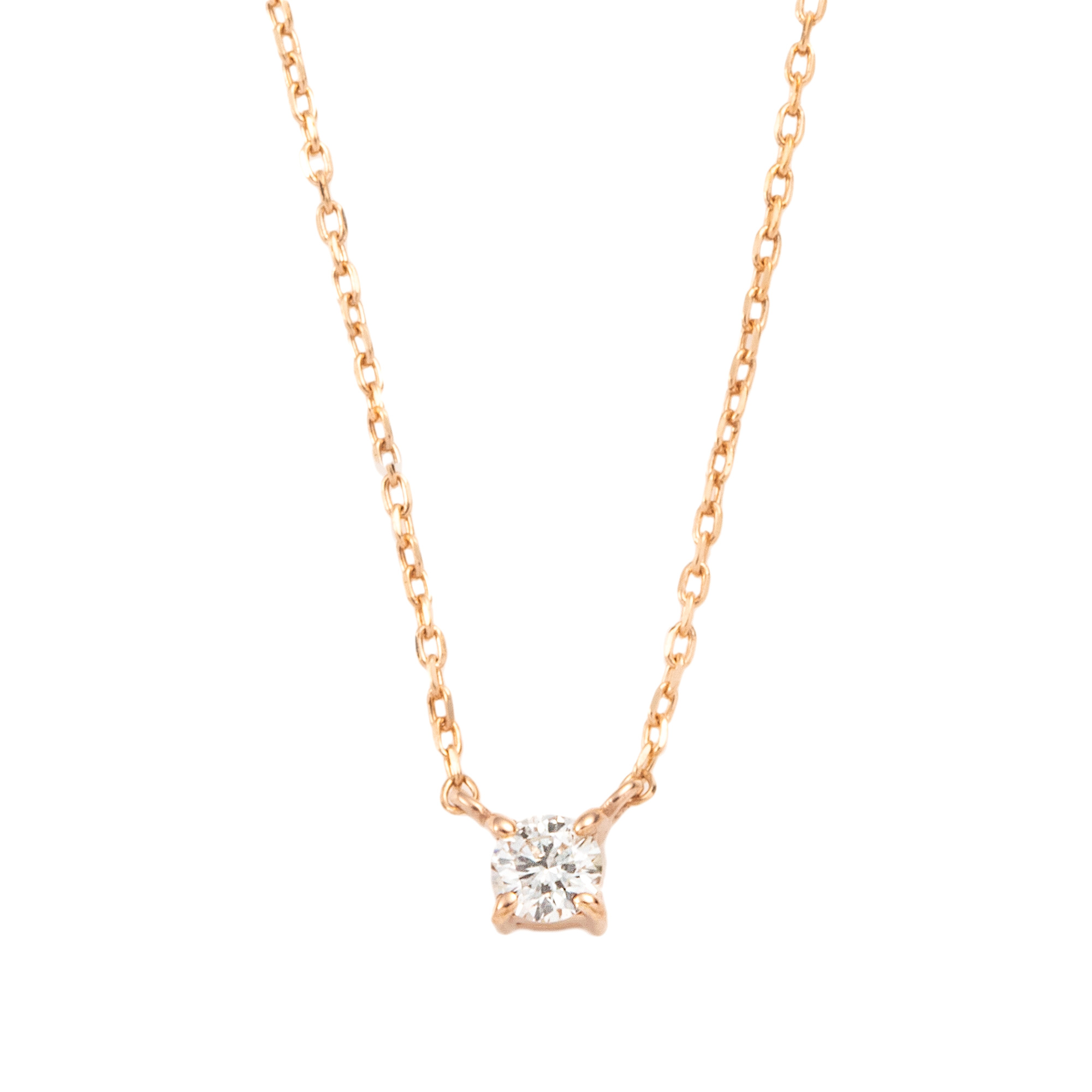 K10 PG YG WG 一粒 ダイヤモンド ネックレス