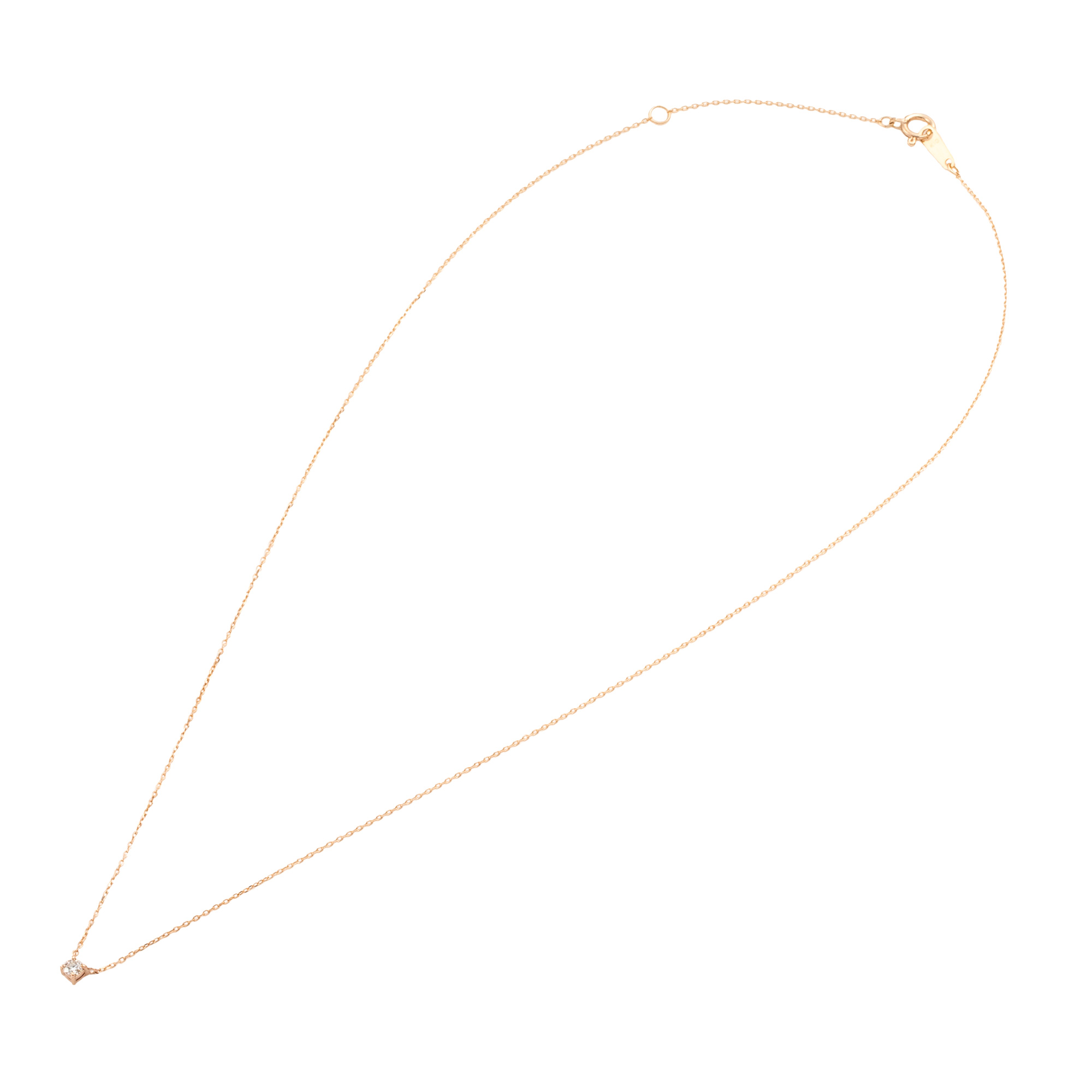 K10 PG YG WG 一粒 ダイヤモンド ネックレス