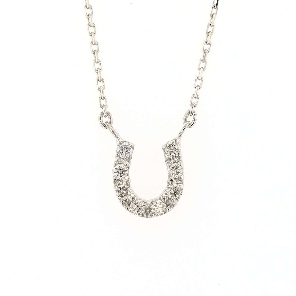 K10 PG YG WG 馬蹄 ホースシュー ダイヤモンド ネックレス