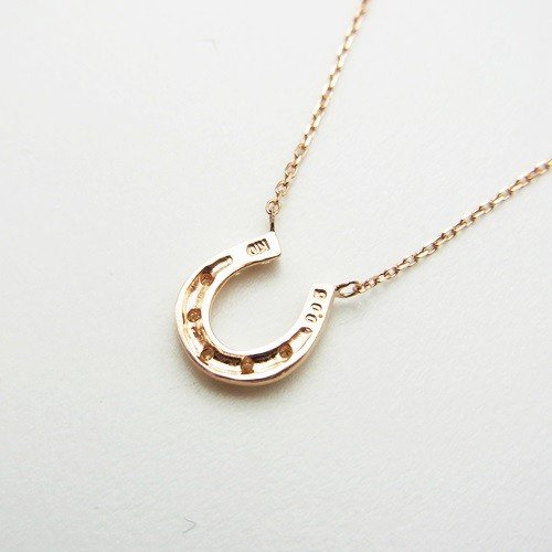 K10 PG ホースシュー 馬蹄 ダイヤモンド ネックレス