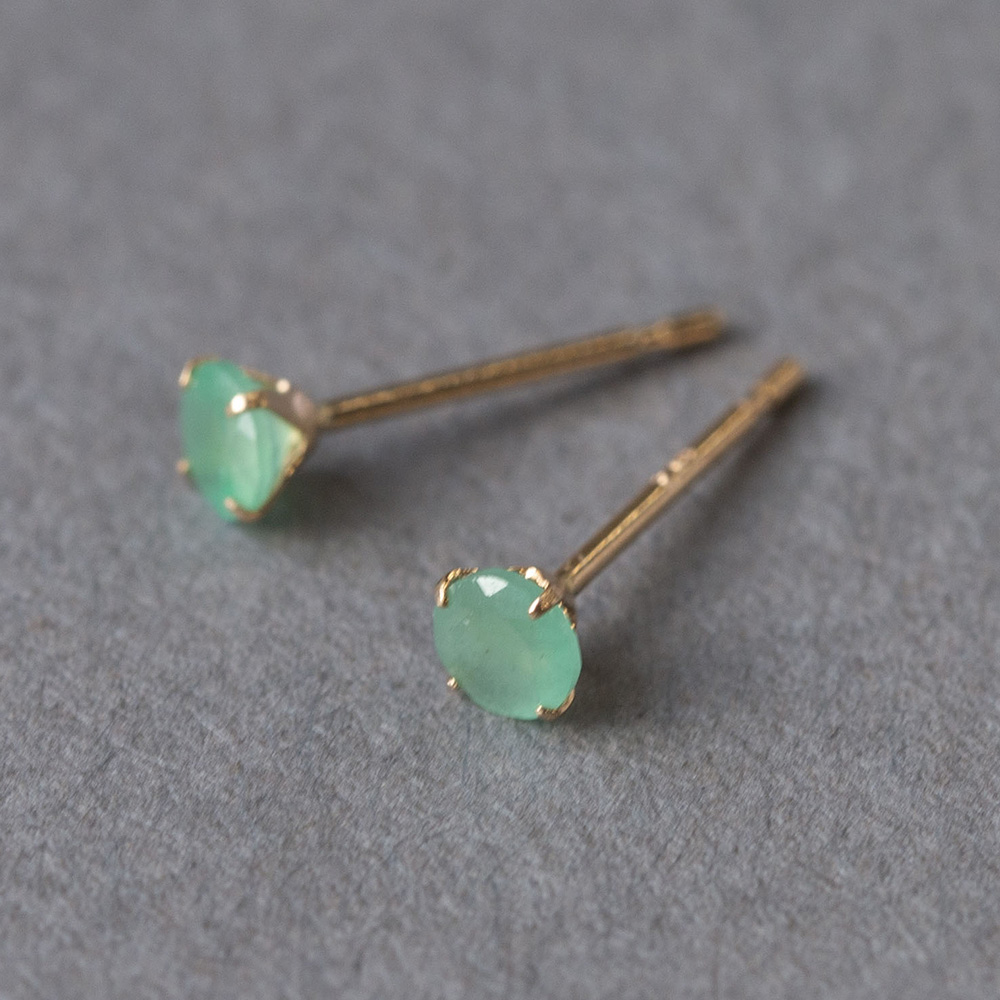 5月誕生石】K18 PG エメラルド ピアス | IKEDA ジュエリーオンライン  