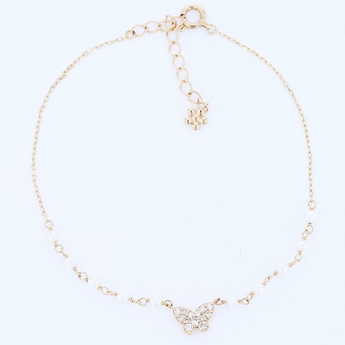 レアリゼ ベル（belle） K10 YG ダイヤモンド ルビー 淡水パール ブレスレット