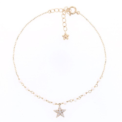 レアリゼ ベル（belle） K10 YG ダイヤモンド ルビー 淡水パール リバーシブル ブレスレット