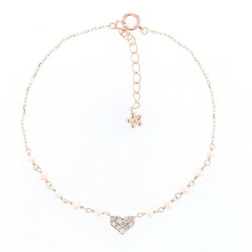 レアリゼ ベル（belle） K10 ピンクゴールド ダイヤモンド パール ルビー リバーシブル ブレスレット