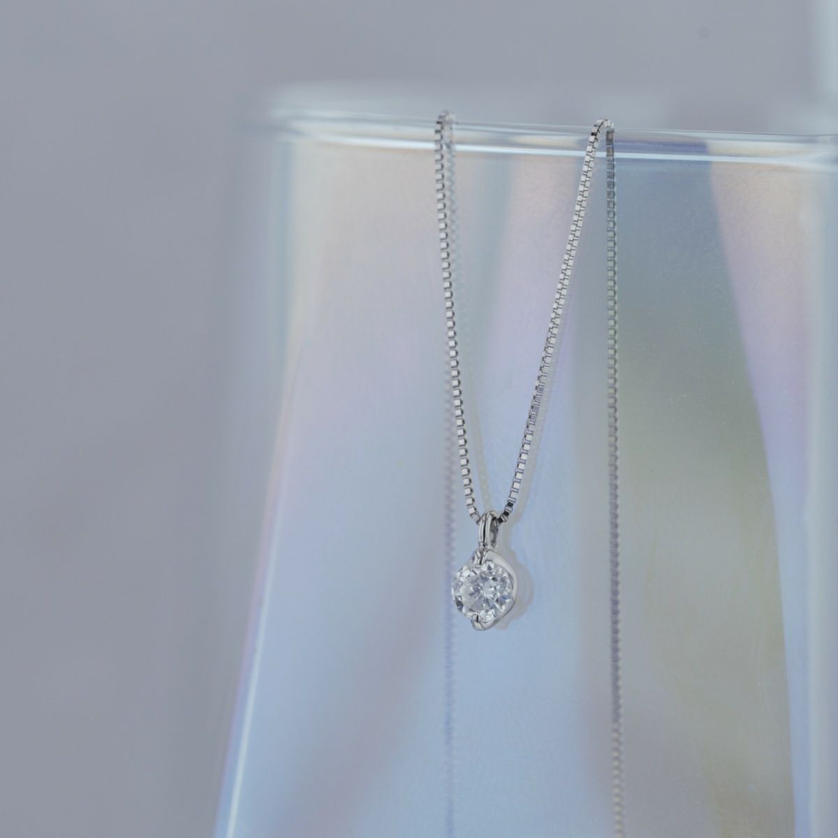 鑑定書付 プラチナ 0.3ct ダイヤモンド ネックレス