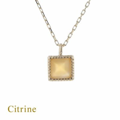 K10 YG ホワイトトパーズ ダイヤモンド ペアシェイプ ネックレス