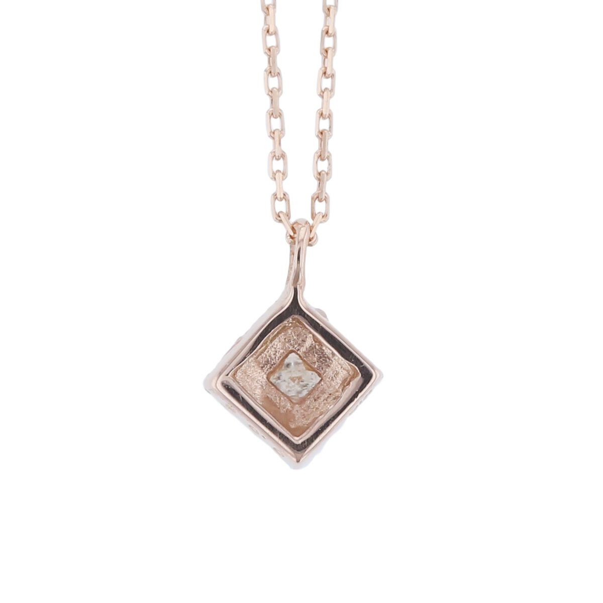 K10 イエローゴールド ピンクゴールド ホワイトゴールド ダイヤモンド ネックレス スクエア プリンセスカット