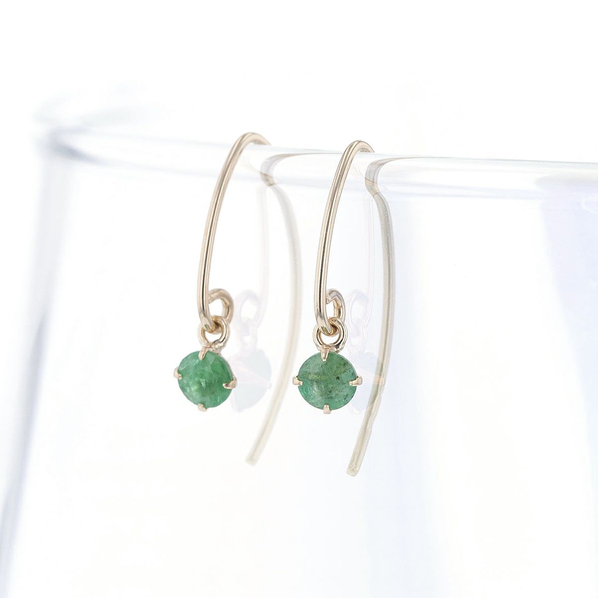 K10 YG エメラルド ピアス 5月 誕生石