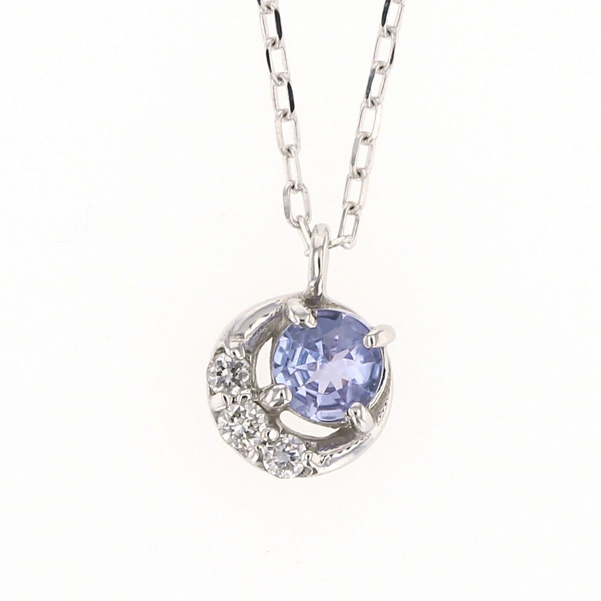 K10 WG カラーストーン ネックレス ガーネット アメジスト タンザナイト ダイヤモンド ホワイトゴールド