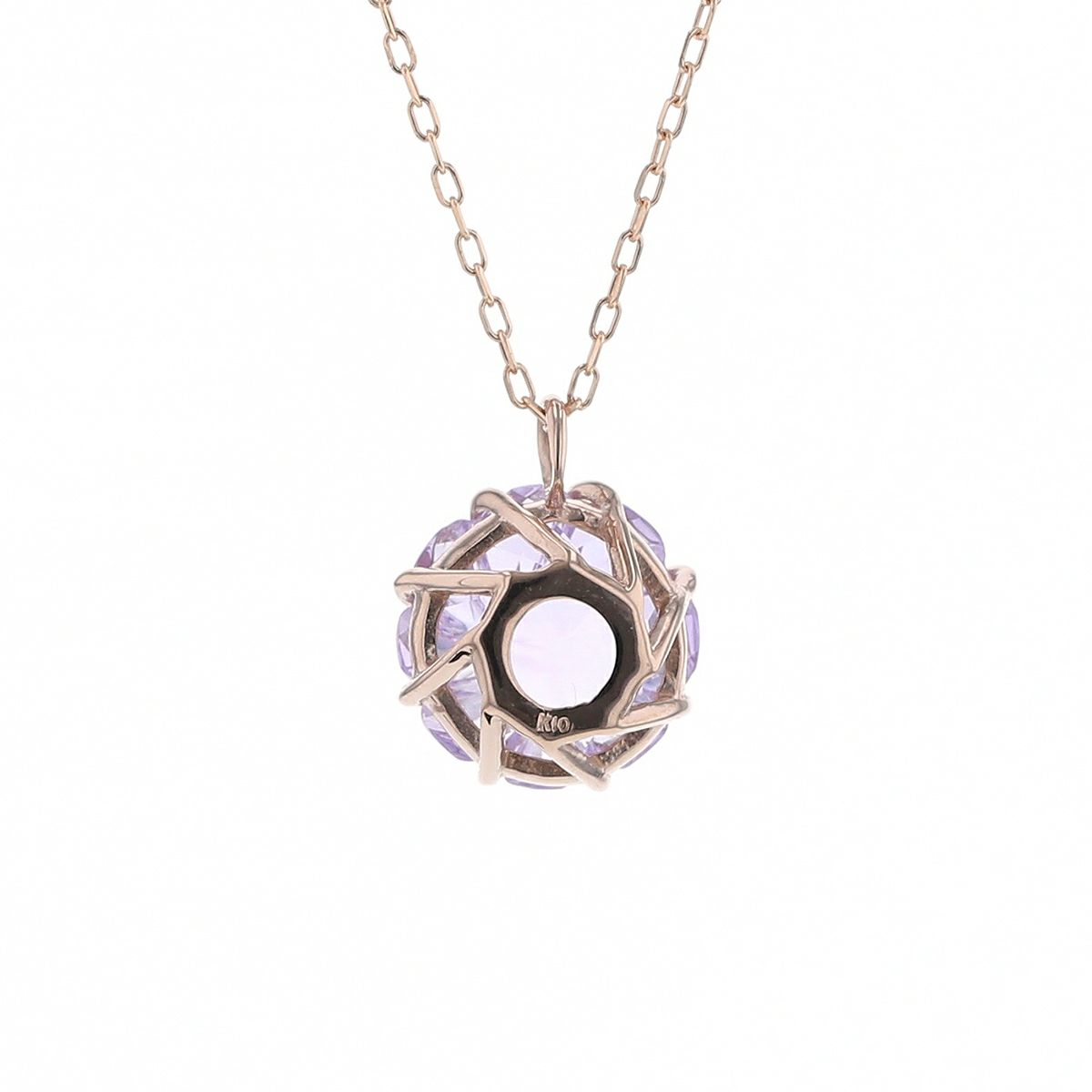 K10 WG PG アメジスト グリーンアメジスト カラーストーン ネックレス ホワイトゴールド ピンクゴールド  2月 誕生石