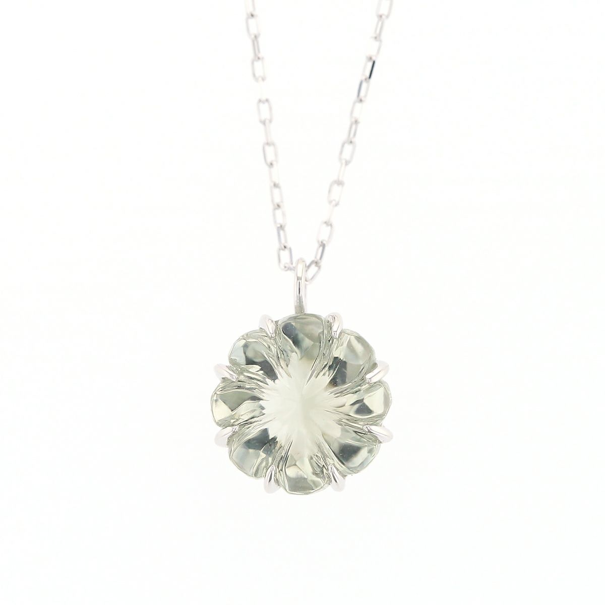 K10 WG PG アメジスト グリーンアメジスト カラーストーン ネックレス ホワイトゴールド ピンクゴールド  2月 誕生石