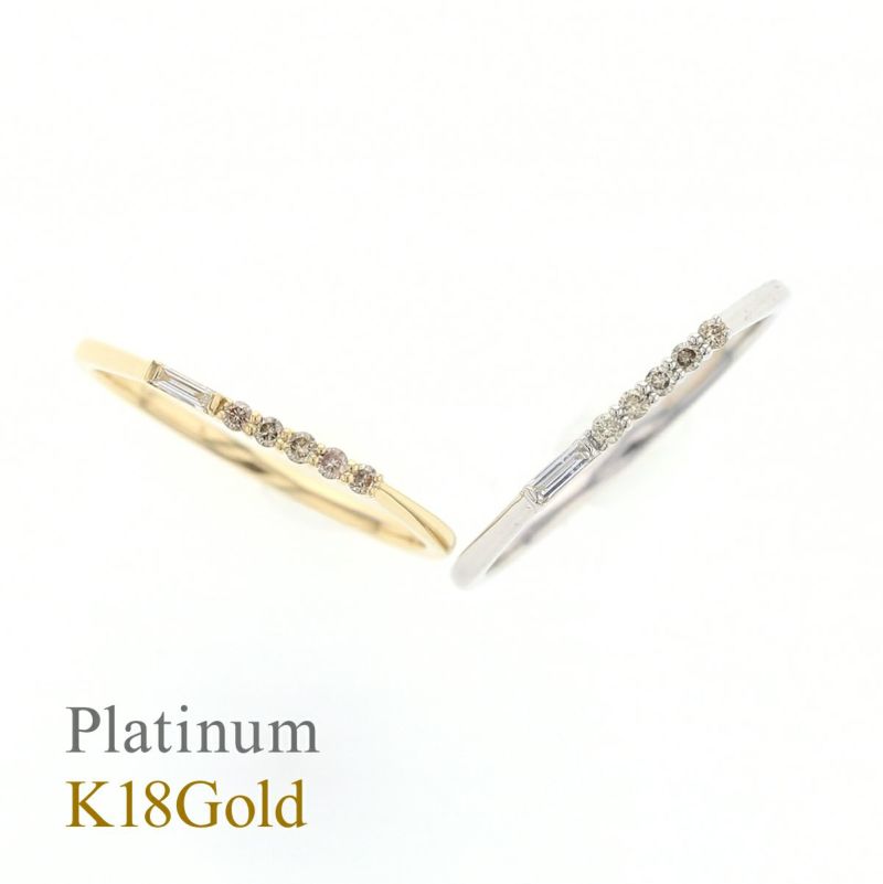 K18 YG/プラチナ950 ダイヤモンド リング