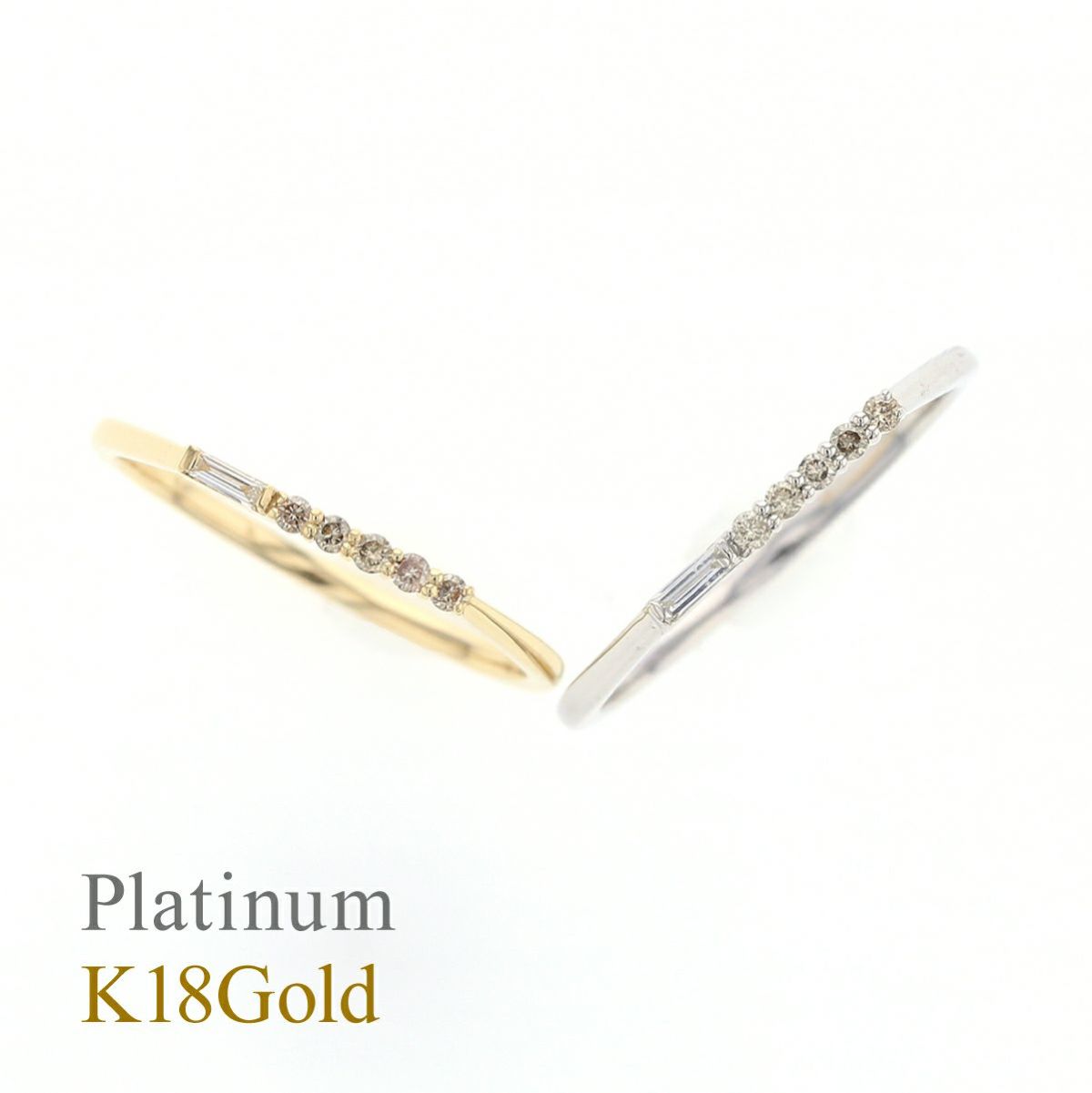 K18 YG/プラチナ950 ダイヤモンド リング