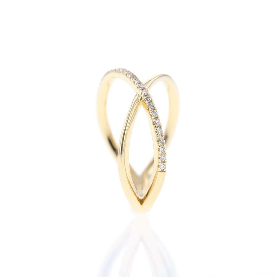 リング ダイヤモンド クロス K18 YG/プラチナ950 イエローゴールド PT950