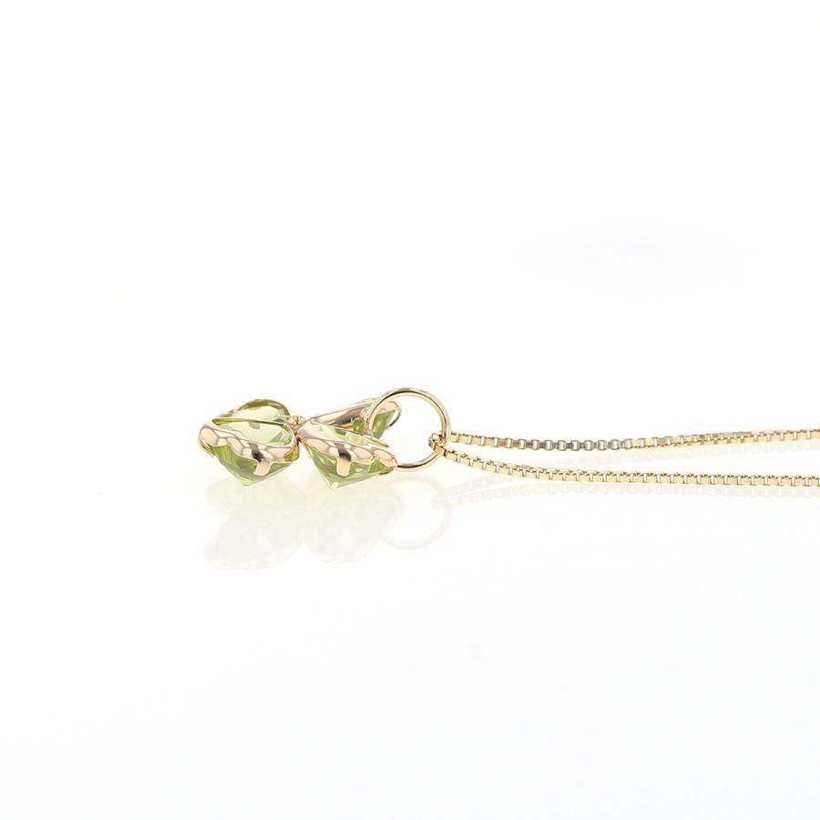 K10 YG ネックレス ペリドット クローバー イエローゴールド 四つ葉 レディース 娘 妻 プレゼント 10K 10金