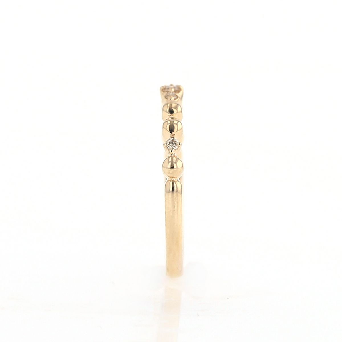 K10 YG/WG ダイヤモンドピンキーリング