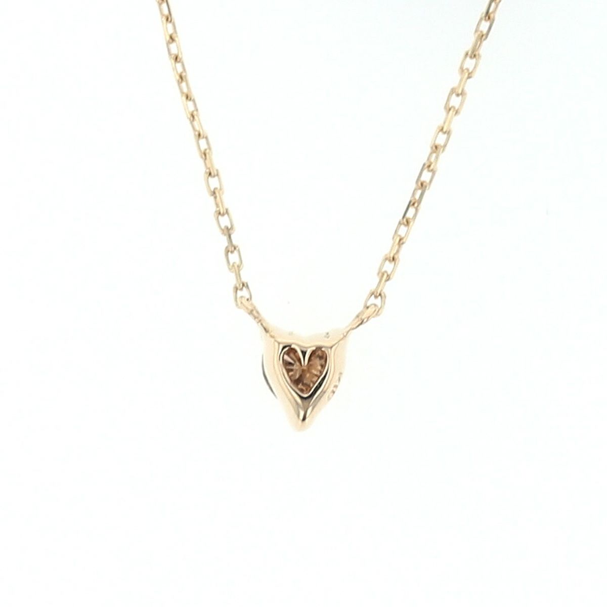 K10 YG ブラウンダイヤモンド ネックレス ハート イエローゴールド 10金 10K ハート 可愛い 誕生日プレゼント レディース 30代 40代