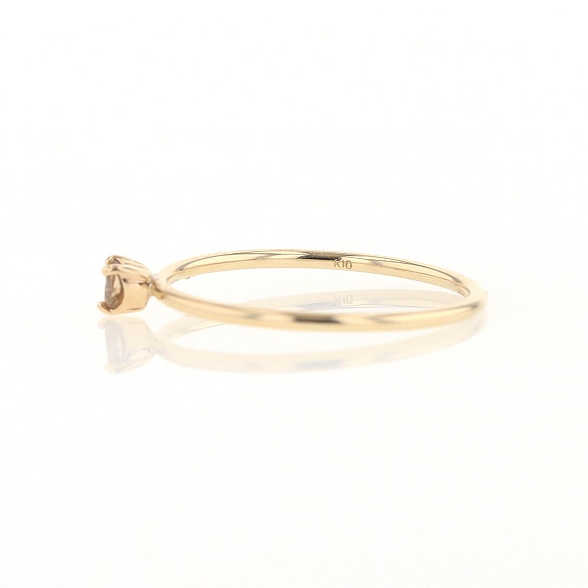 K10 YG ブラウンダイヤモンド リング ハートシェイプ