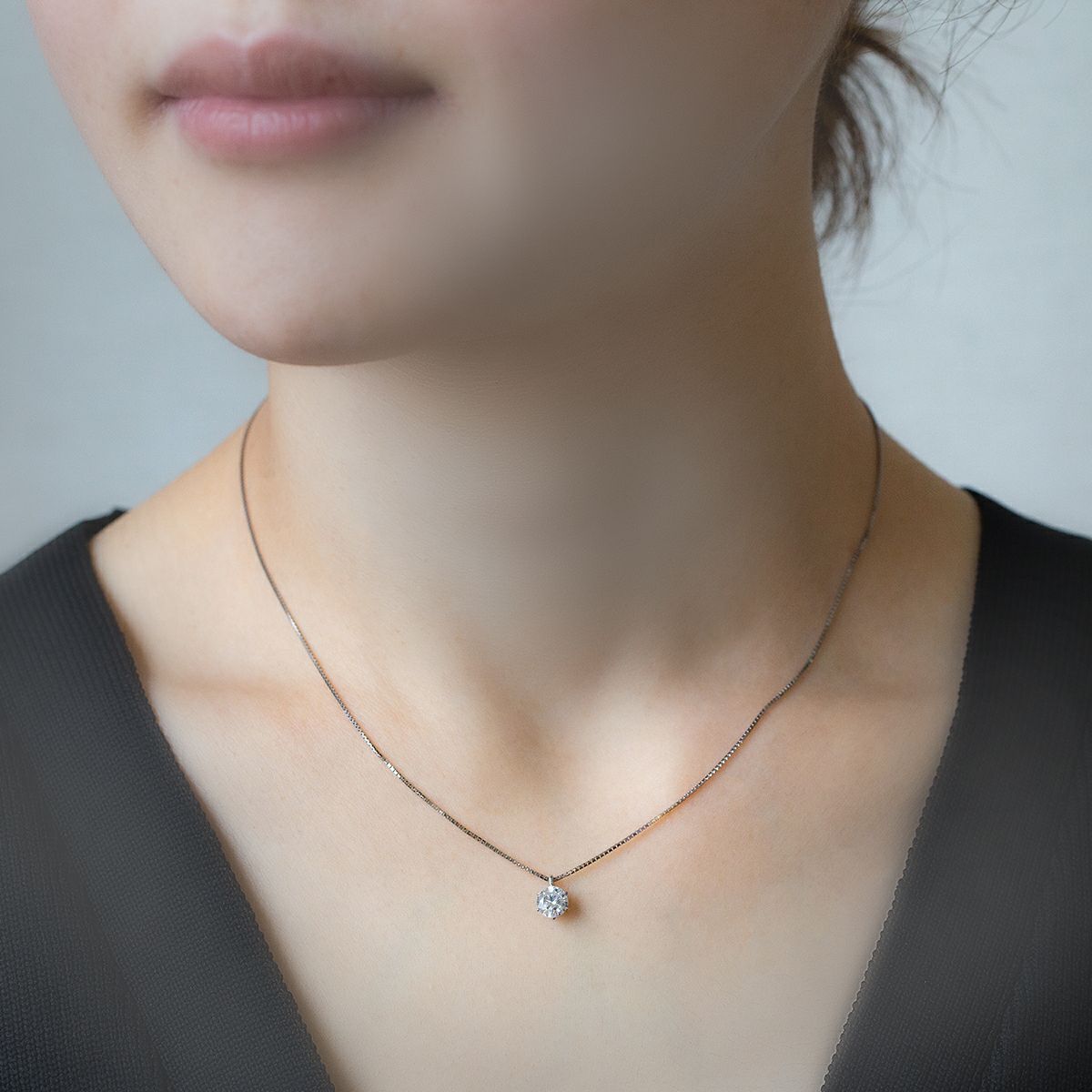 ダイヤモンド ネックレス 一粒 プラチナ 0.5カラット 鑑定書付 0.55ct 