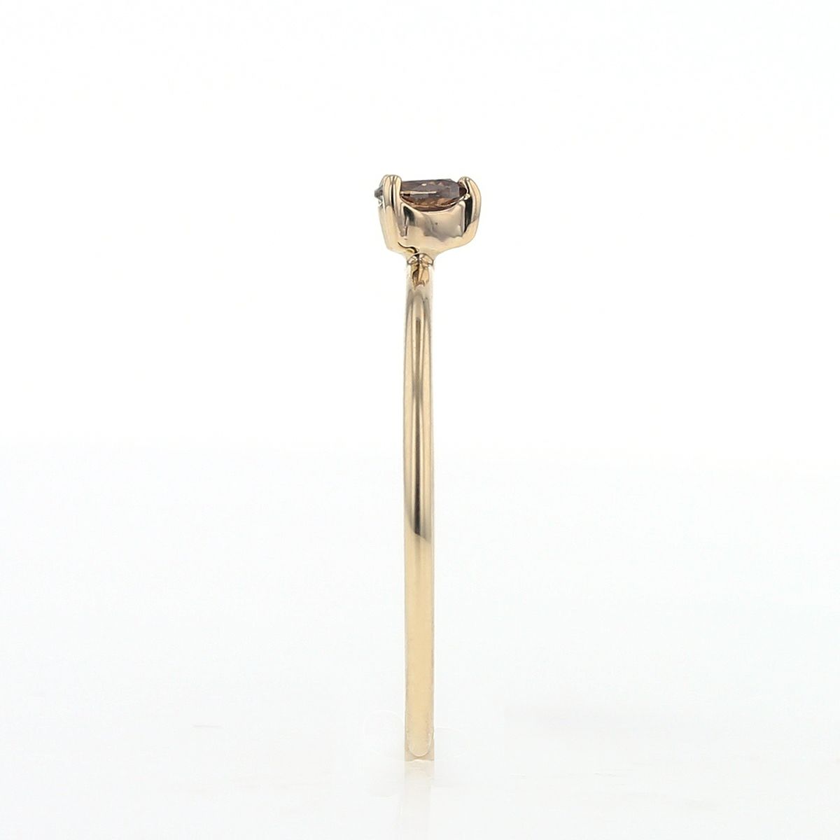 K10 YG ブラウンダイヤモンド リング ペアシェイプ 指輪 イエローゴールド レディース 30代 40代 誕生日 プレゼント 10金 彼女 妻