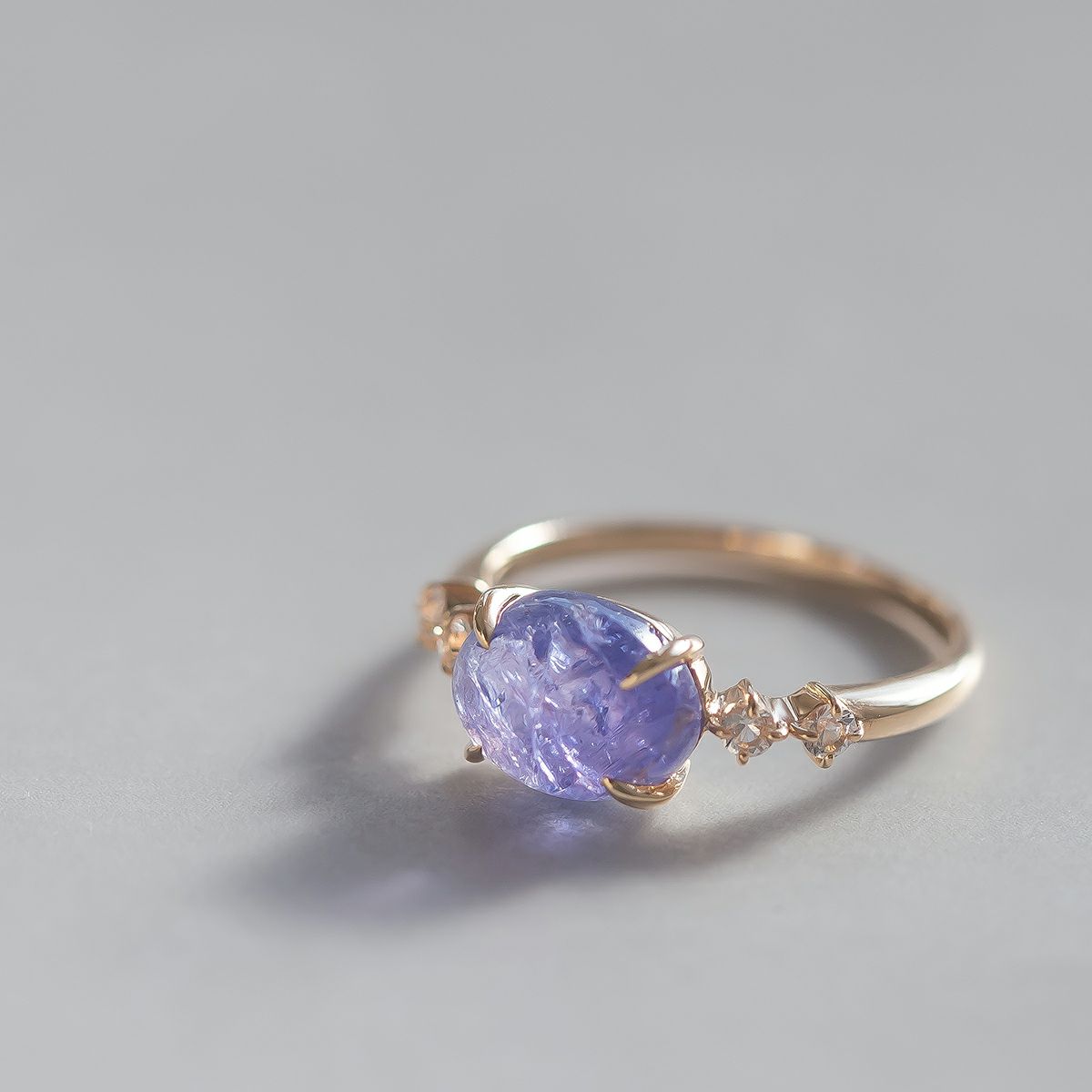 K10 YG タンザナイト リング レディース ホワイトトパーズ