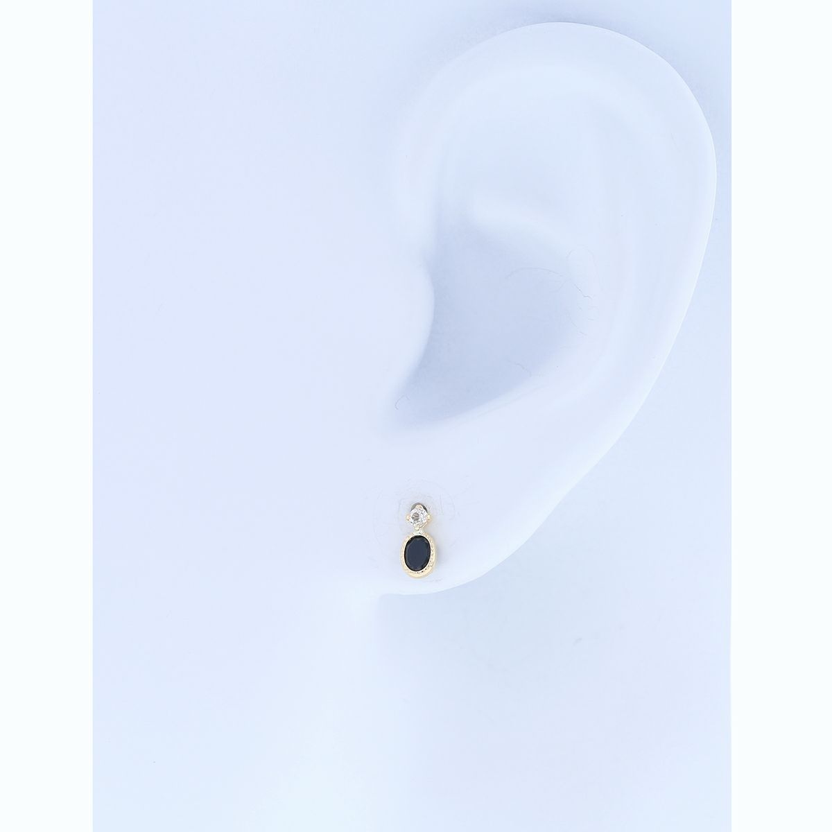 【8月誕生石】K18 YG オニキス ピアス