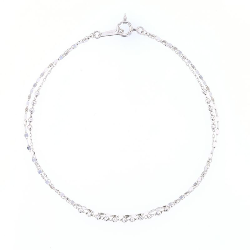 プラチナ PT850 ブレスレット レディース 30代 40代 誕生日 プレゼント 2連 チェーン チェーンブレスレット