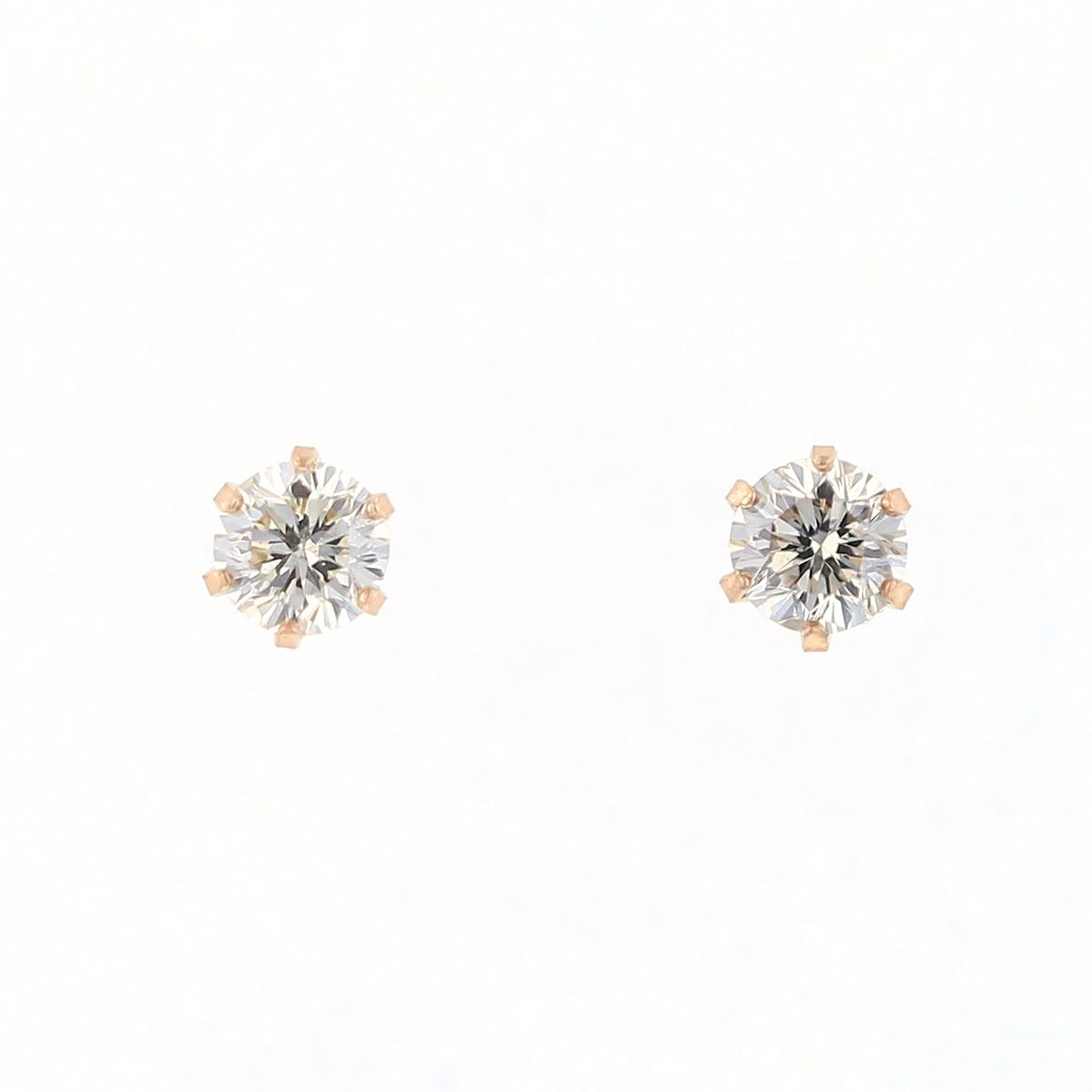 K18 PG 一粒ダイヤモンド ピアス トータル0.3ct