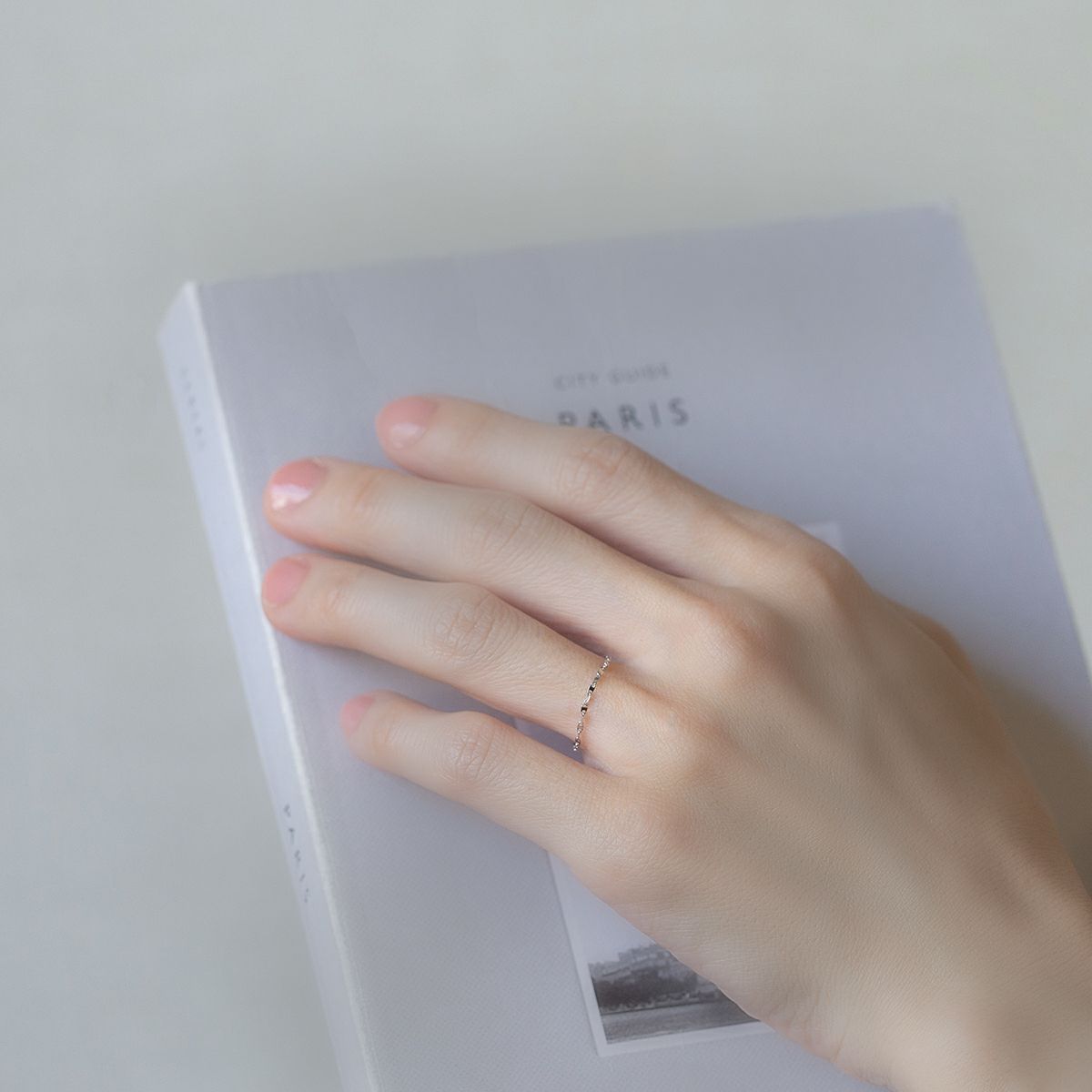 K10 YG WG チェーンリング 指輪