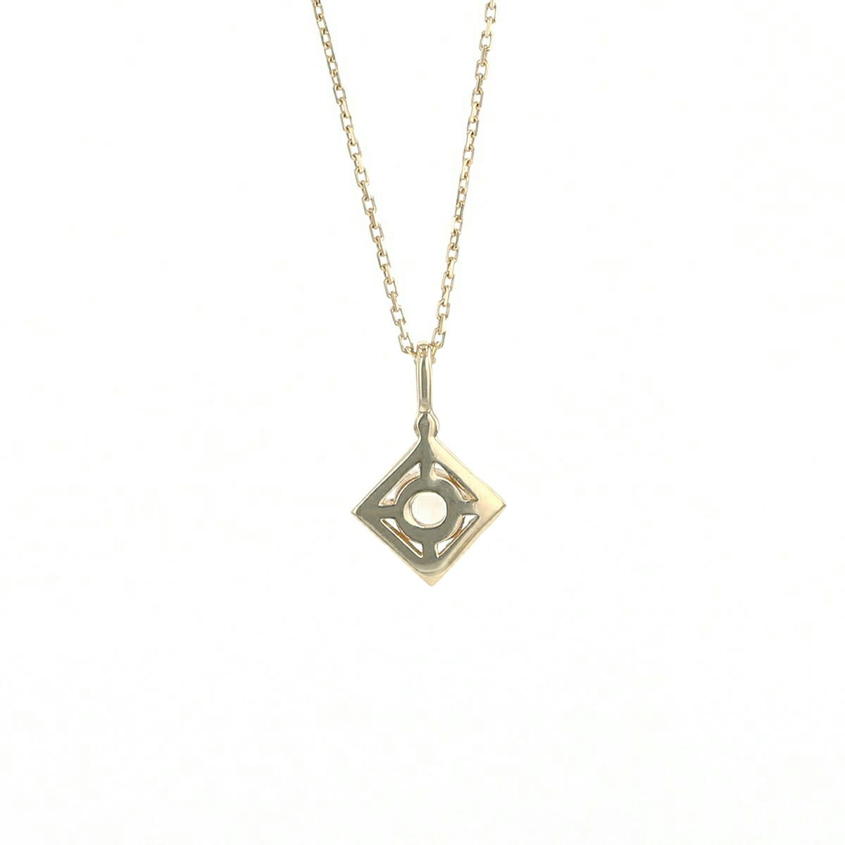 K10 YG ブルームーンストーン ネックレス イエローゴールド スクエア 6月誕生石 レディース 彼女 妻 30代 40代 50代 10k 誕生日