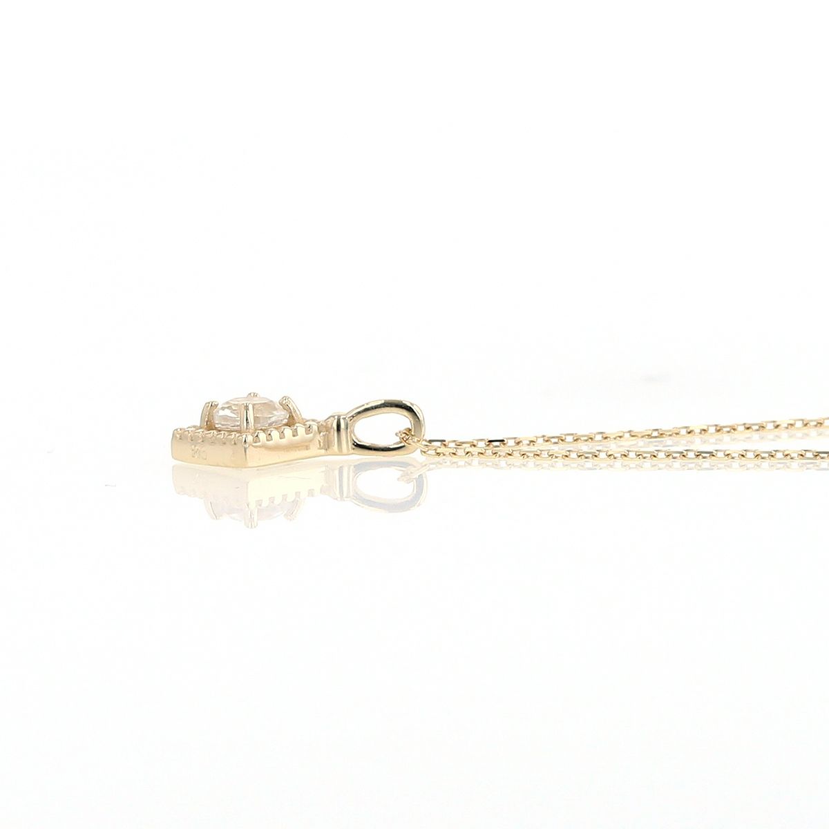 K10 YG ブルームーンストーン ネックレス イエローゴールド スクエア 6月誕生石 レディース 彼女 妻 30代 40代 50代 10k 誕生日