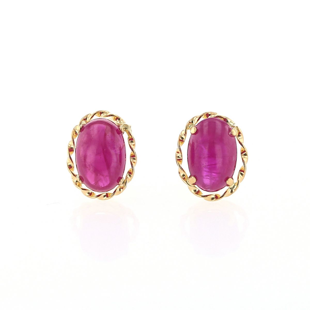 K18 YG ルビー ピアス オーバルカボションカット 18k 18金 7月 誕生石 イエローゴールド レディース 彼女 妻 誕生日プレゼント