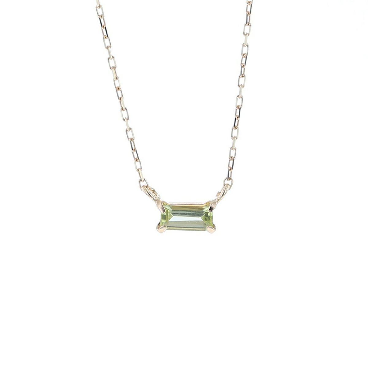 K10 YG ペリドット ネックレス イエローゴールド スクエア レディース 8月 誕生石 プレゼント 彼女 妻 30代 40代