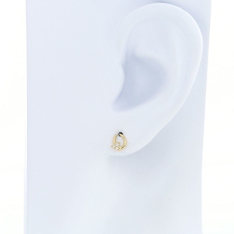 K18 YG ホースシュー 馬蹄 ダイヤモンド ピアス 18k 18金 誕生石 イエローゴールド レディース 彼女 妻 誕生日プレゼント