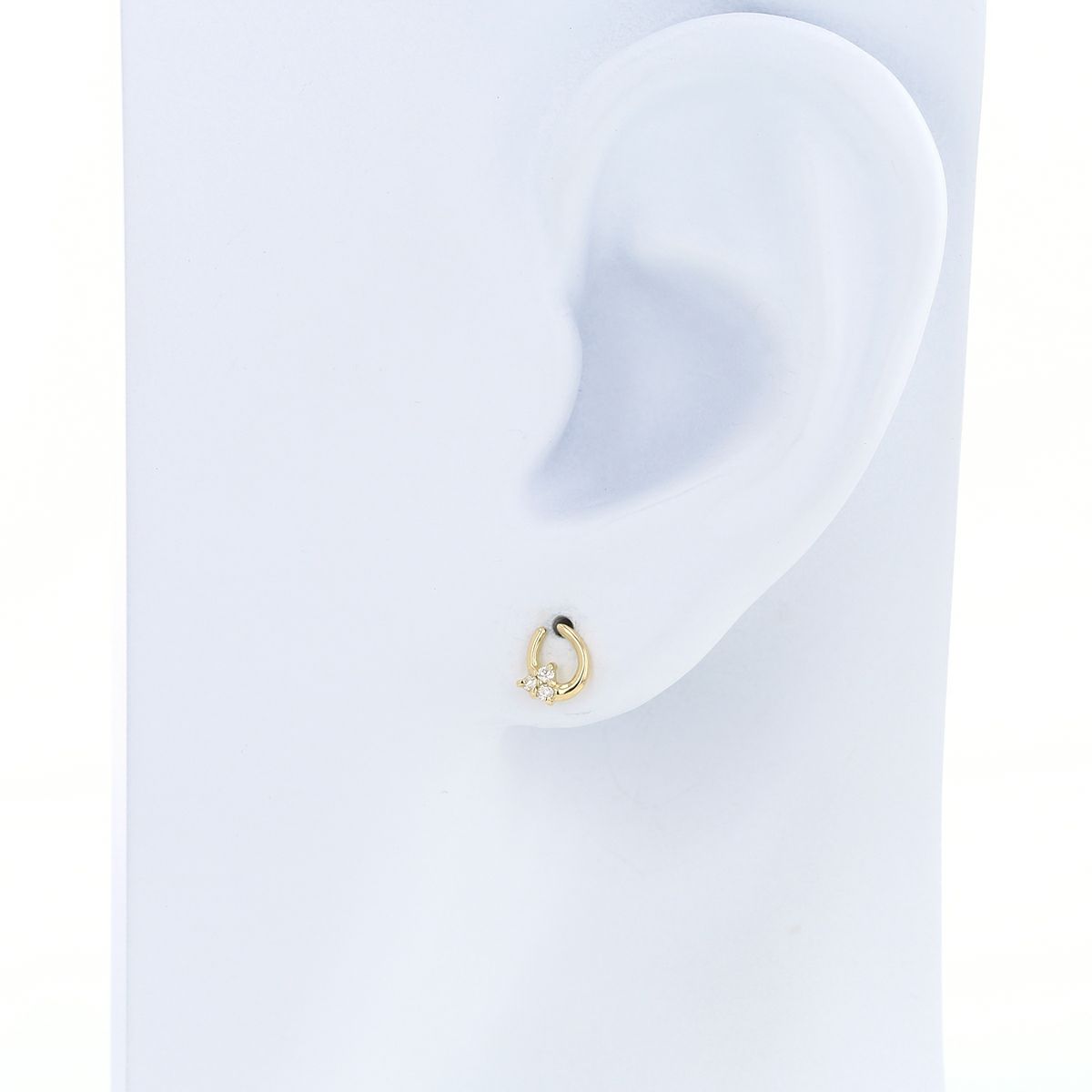 K18 YG ホースシュー 馬蹄 ダイヤモンド ピアス 18k 18金 誕生石 イエローゴールド レディース 彼女 妻 誕生日プレゼント