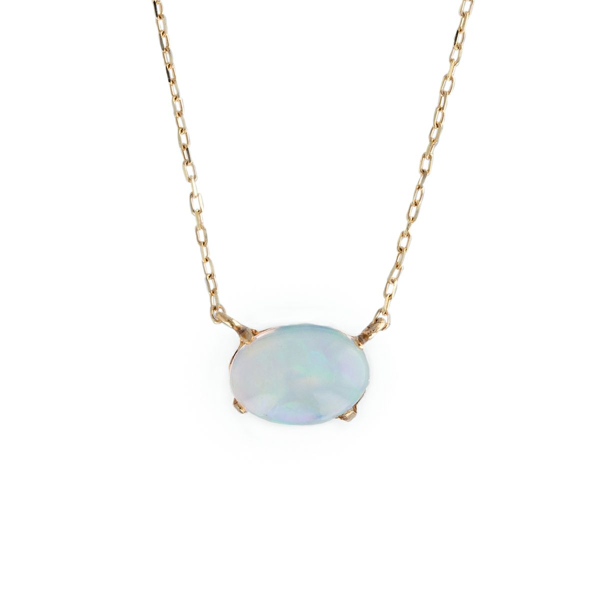 K10 YG オパール ネックレス イエローゴールド 10k 10金 レディース 彼女 妻 カボション 10月誕生石 誕生日プレゼント