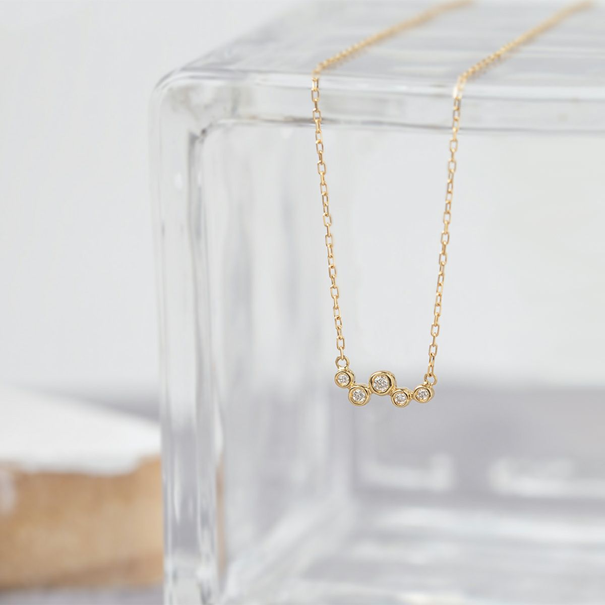 レアリゼ ベル K18 YG ダイヤモンド ネックレス イエローゴールド 18K 18金 妻 彼女 誕生日プレゼント ギフト レディース フクリン留め フクリン