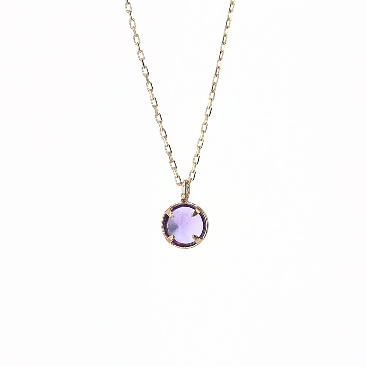 K10 YG アメジスト ネックレス アメシスト ミラーカット レディース 2月 誕生石 誕生日プレゼント ギフト 彼女 妻 20代 30代 40代 イエローゴールド 天然石