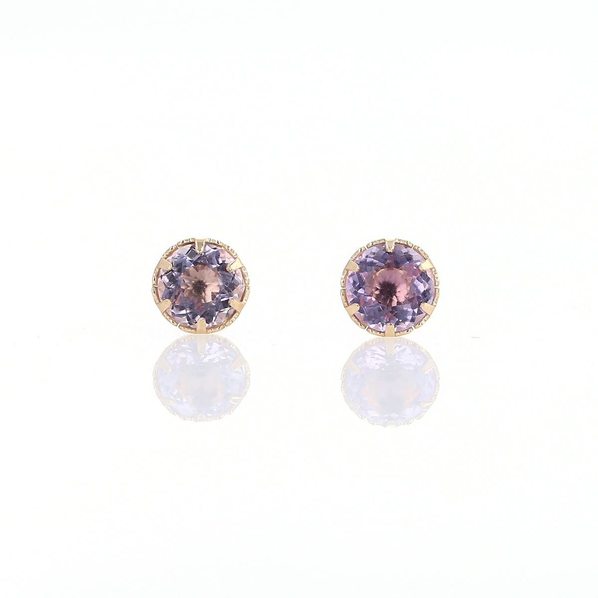 K10 YG ピンクアメジスト ピアス アメジスト 2月 誕生石 イエローゴールド  レディース 彼女 妻 20代 30代 40代 誕生日 誕生日プレゼント ギフト