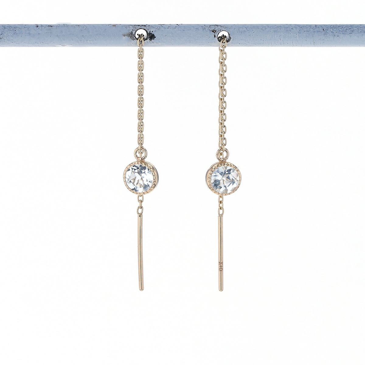 K10 YG アクアマリン アメリカンピアス ピアス レディース 3月 誕生石 ギフト 誕生日プレゼント 20代 30代 40代 イエローゴールド アメリカンピアス 一粒 揺れる 妻 彼女 可愛い