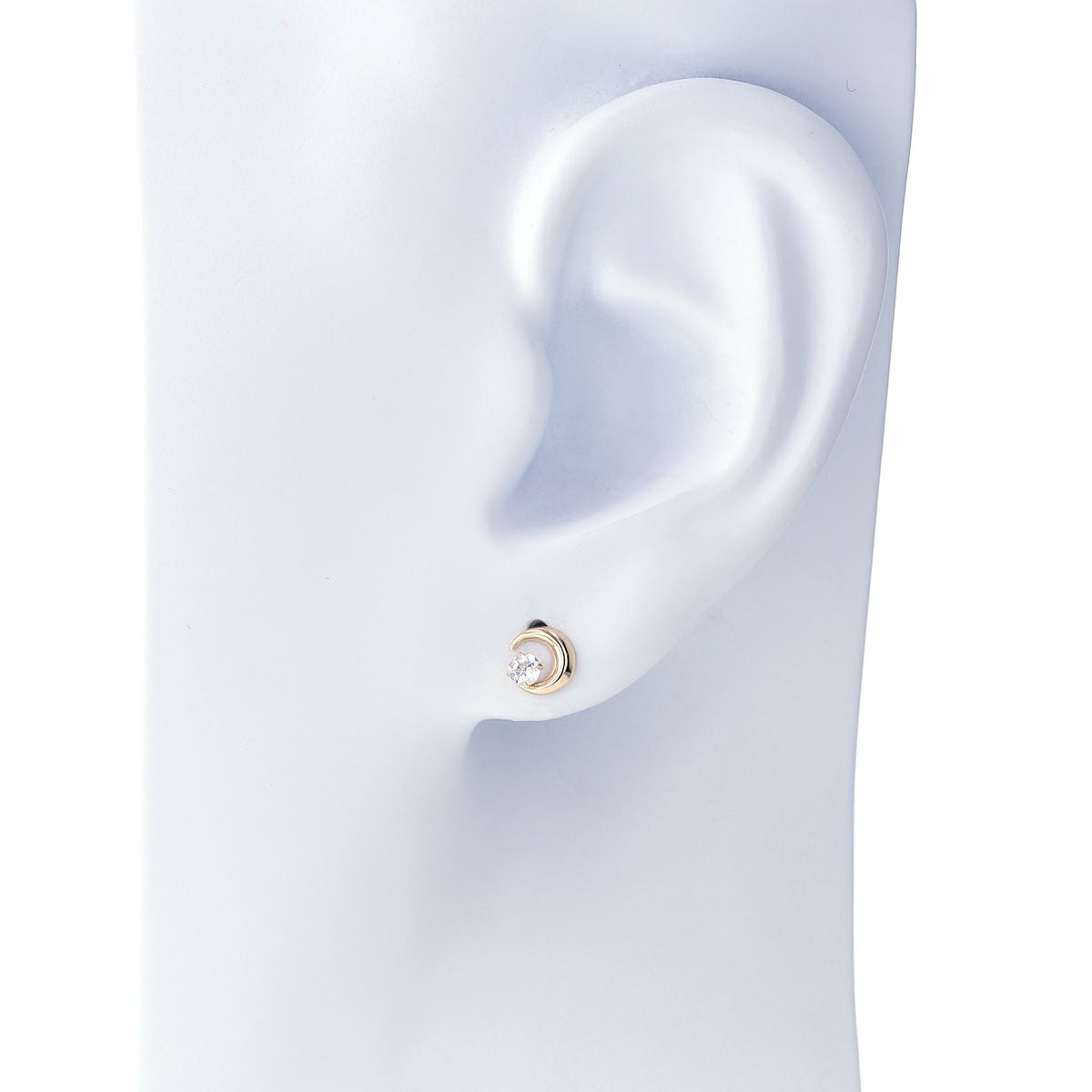 K10 YG アクアマリン 三日月 ピアス レディース 3月 誕生石 ギフト 誕生日プレゼント 20代 30代 40代 イエローゴールド ムーン 妻 彼女 可愛い