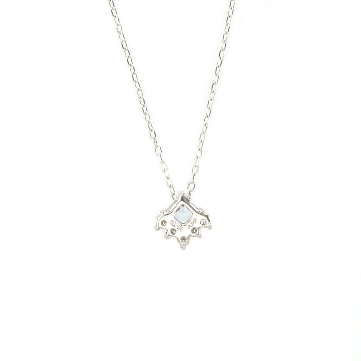 K10 WG アクアマリン ダイヤモンド ネックレス スクエア レディース 3月 誕生石 プレゼント 彼女 妻 レディース 30代 40代 ホワイトゴールド