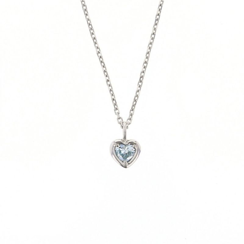 プラチナ アイスブルーダイヤモンド ハート ネックレス ダイヤモンド PT950 PT850 pt レディース 4月 誕生日プレゼント 彼女 妻 レディース 20代 30代 40代