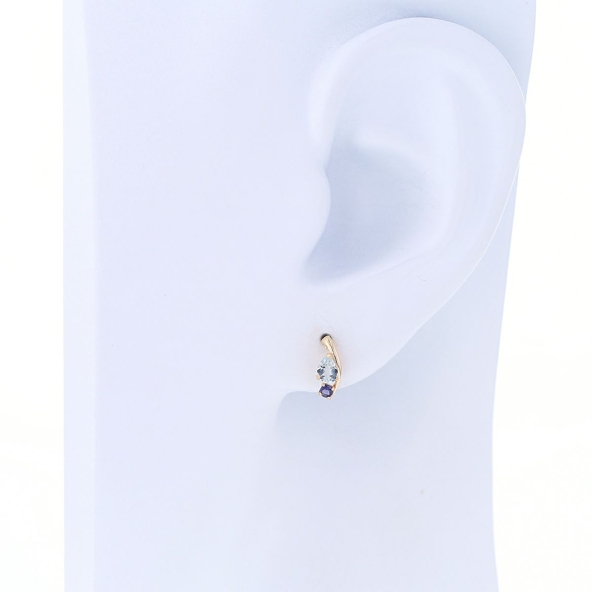 K10 YG アクアマリン アイオライト ピアス レディース 3月 3月誕生石 ギフト 誕生日プレゼント 20代 30代 40代 イエローゴールド 妻 彼女 可愛い